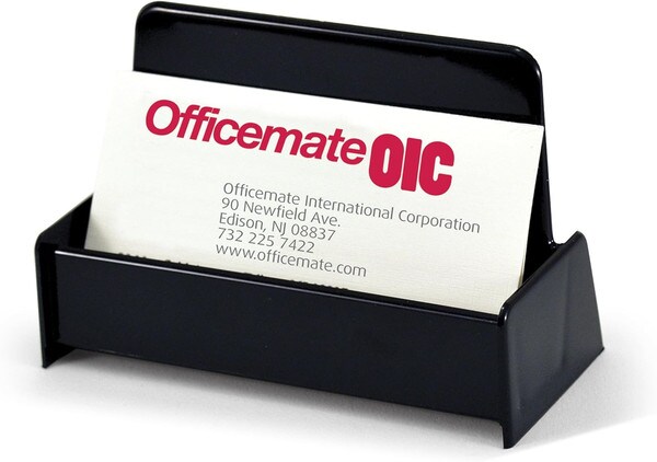 Officemate Business Card Holder - Black